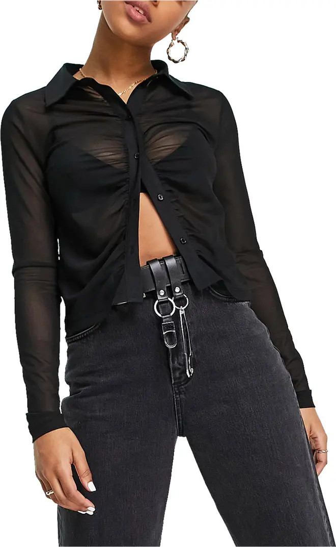 Ruched Mesh Top | Nordstrom