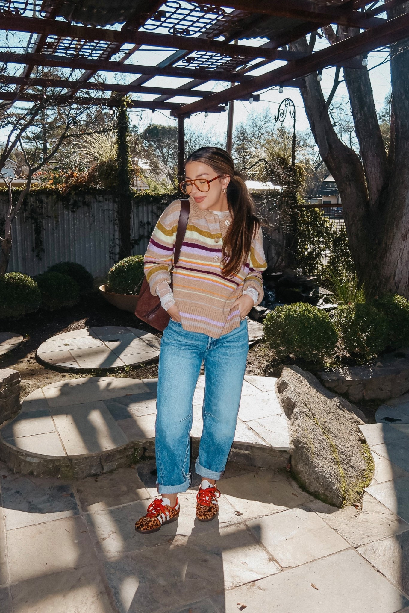 Free people striped sweater and sheer lace top. Wearing size small
Madewell jeans
Leopard samba sneakers



#LTKPetite #LTKgrwm #LTKootd