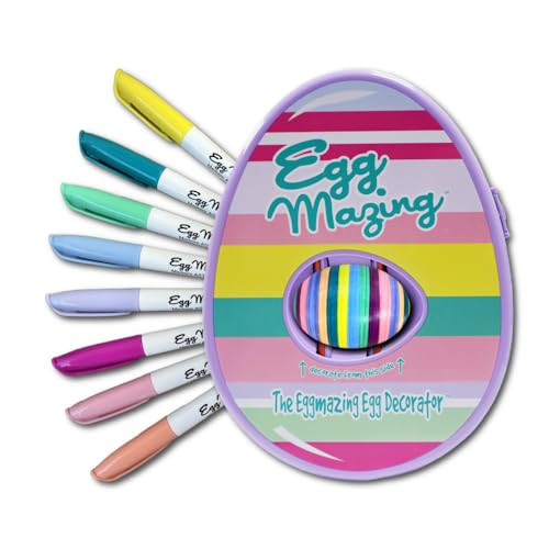 Eggmazing Egg Decorator Kit - Easter Egg Decorating Spinner with 8 Colorful Quick Drying Non Toxic Markers (Purple) - Arts and Crafts Set for Ages 3 and Up | Amazon (US)