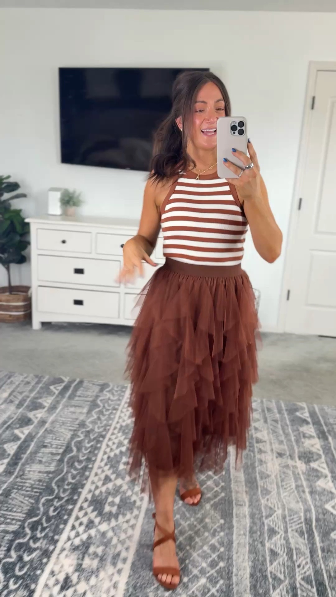 Built in bra tank + tulle skirt 👌 would be so cute for hosting! 

#LTKootd #LTKPetite #LTKmomlife