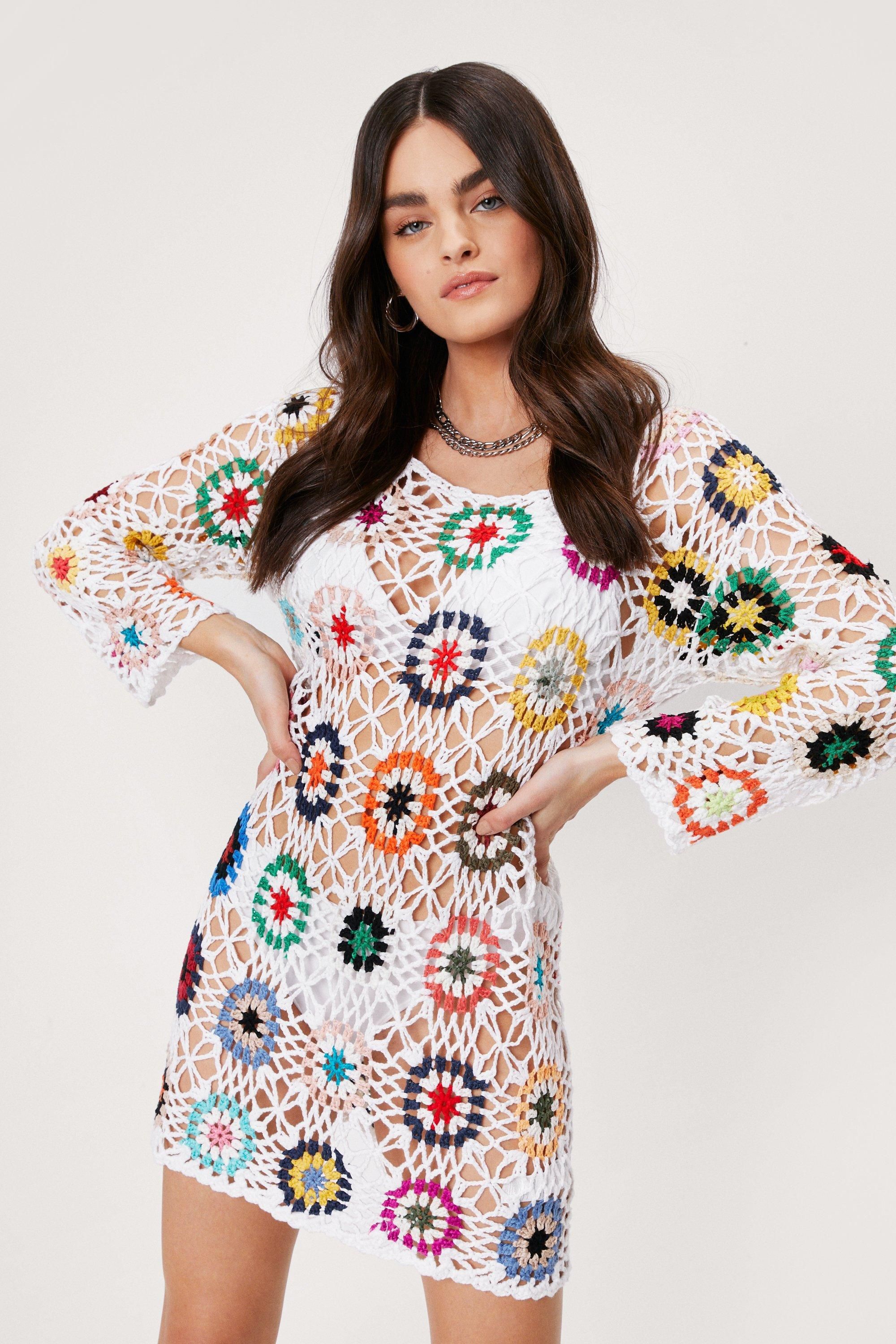 Bright of Way Multicolored Crochet Dress | NastyGal (US & CA)