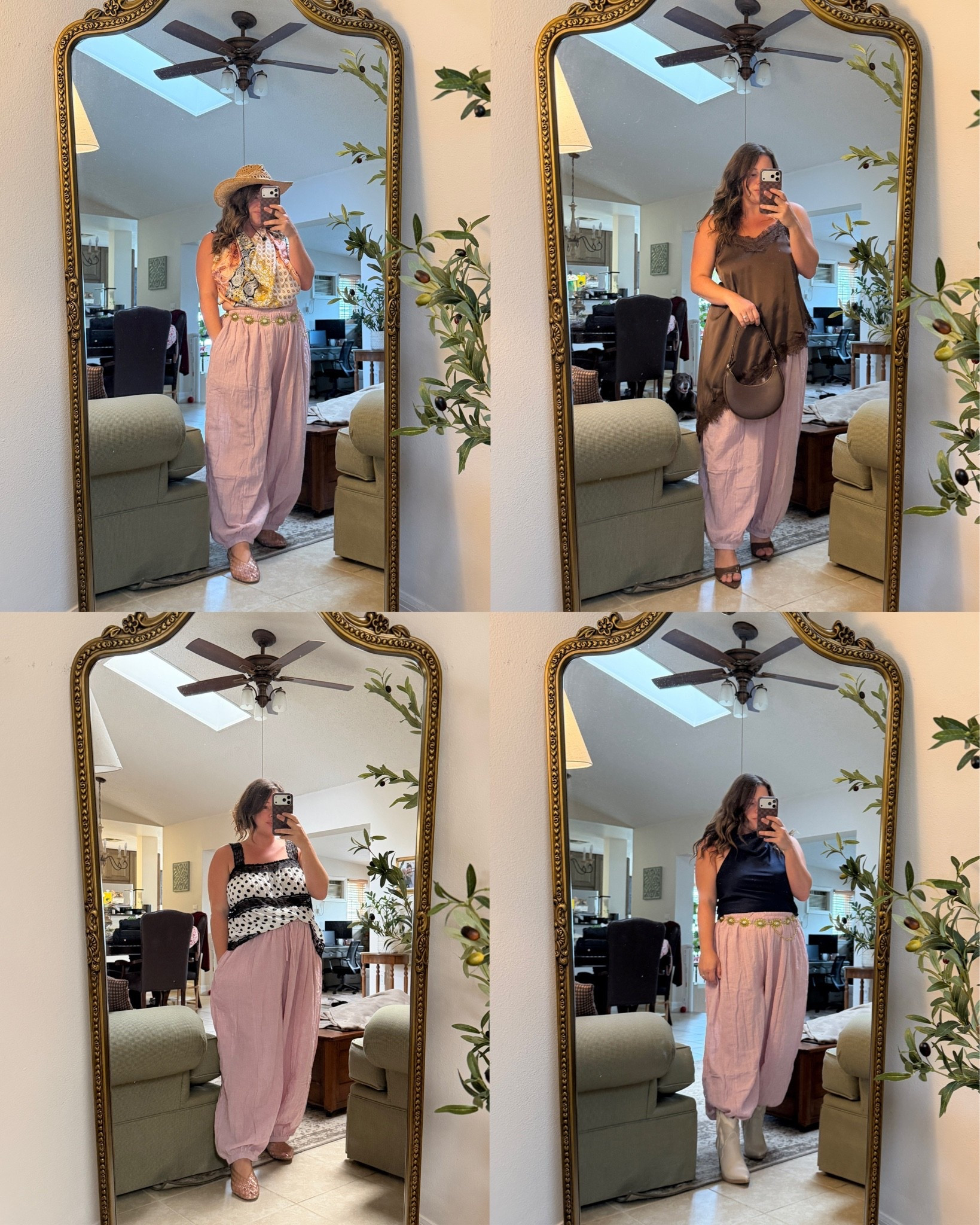 Outfit inspiration for styling balloon pants from modern boho to casual coastal grandma to a little western + euro vacation combo. These pants are great for summer vacation, throwing over swimsuits for a quick dry outfit and sooo lightweight. I sized up to the XL for a comfier flowy fit since I’m in between large and XL.

#LTKootd #LTKMidsize #LTKTravel