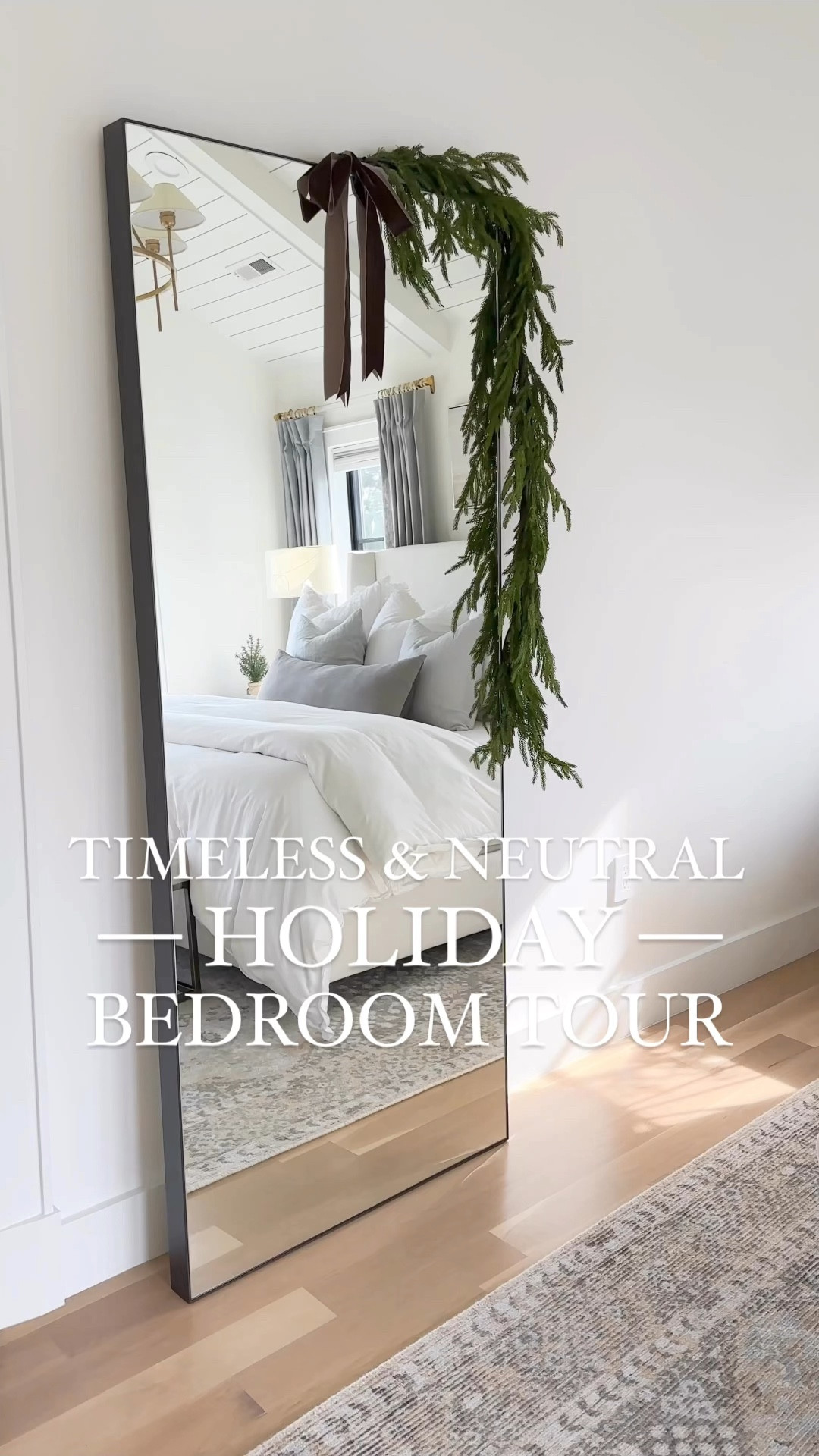 Shop my timeless and neutral holiday bedroom! Most of my furniture, bedding, and decor are on sale for Black Friday and Cyber Monday! Details below: 

▫️Paint color: Benjamin Moore Simply White
▫️Rug: 8x10 - it’s very soft and I love the muted vintage vibe!
▫️Bed: King size in Zuma White. We have a standard size boxspring and 12” thick mattress
▫️Curtains/Drapes: 84” length, 50” wide in mineral blue with light filtering lining 
▫️Curtain Rods: Acrylic & Brass with 1.25” diameter rings
▫️Art: I found it locally (preframed) but I’m linking the same art on stretched canvas in a similar size.
▫️Pillows: 4 king size bed pillows, 3 26” Euro pillows (from Amazon), 2 20” blue linen throw pillows, 1 14x36” light gray lumbar pillow
▫️Chunky Throw: This is actually a 15lb weighted blanket in cloud white

#LTKHoliday #LTKCyberWeek #LTKHome