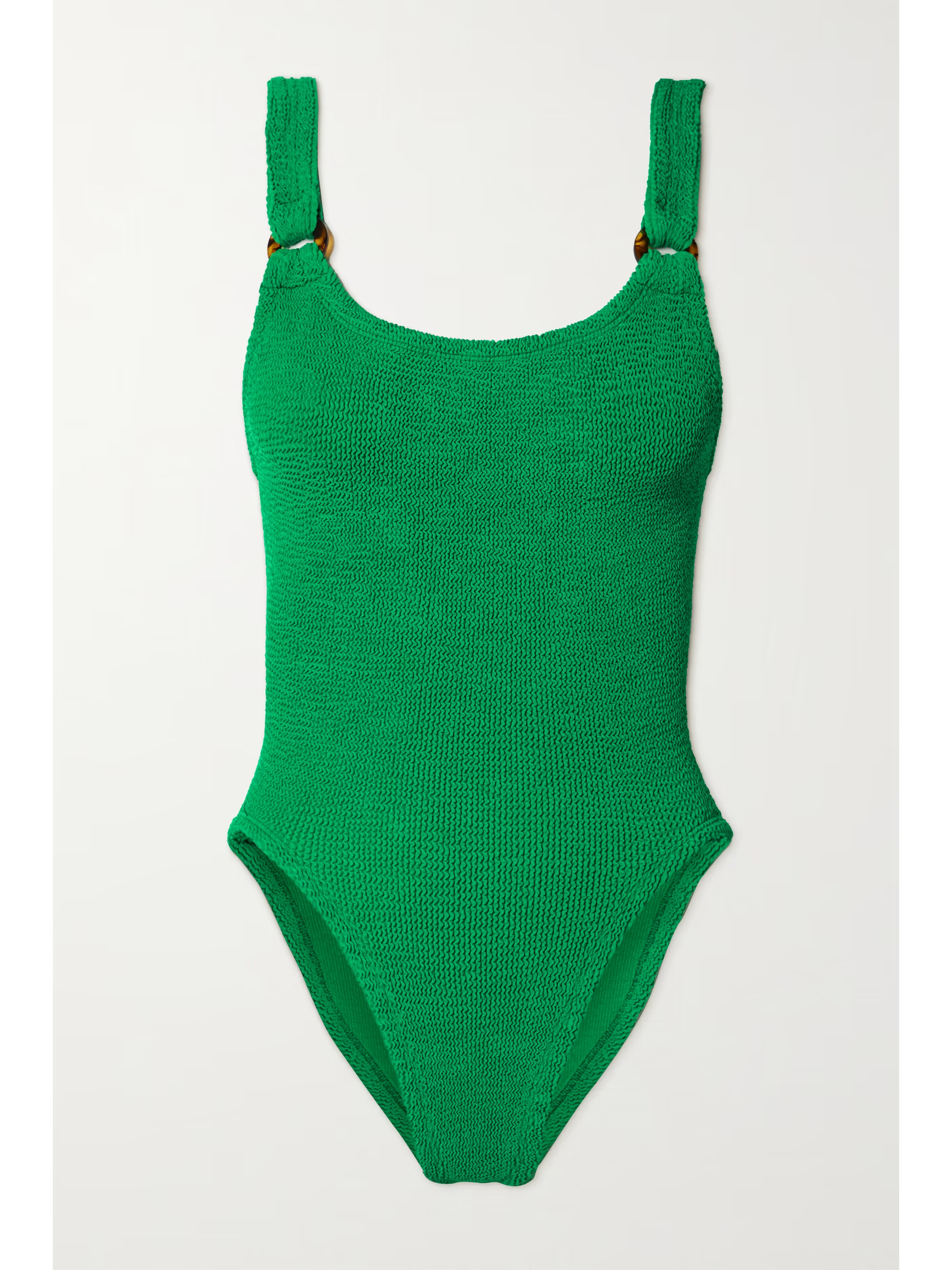 + NET SUSTAIN Domino embellished seersucker swimsuit | NET-A-PORTER (US)