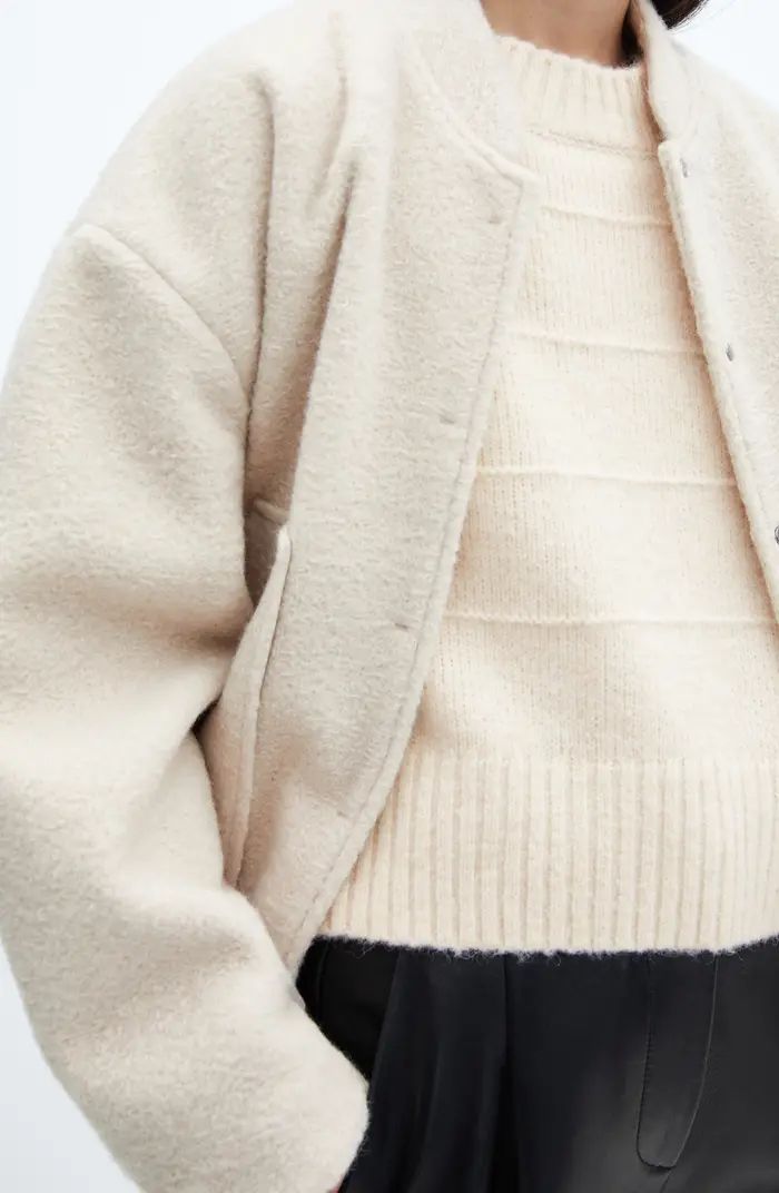 MANGO Raised Seam Crop Sweater | Nordstrom | Nordstrom