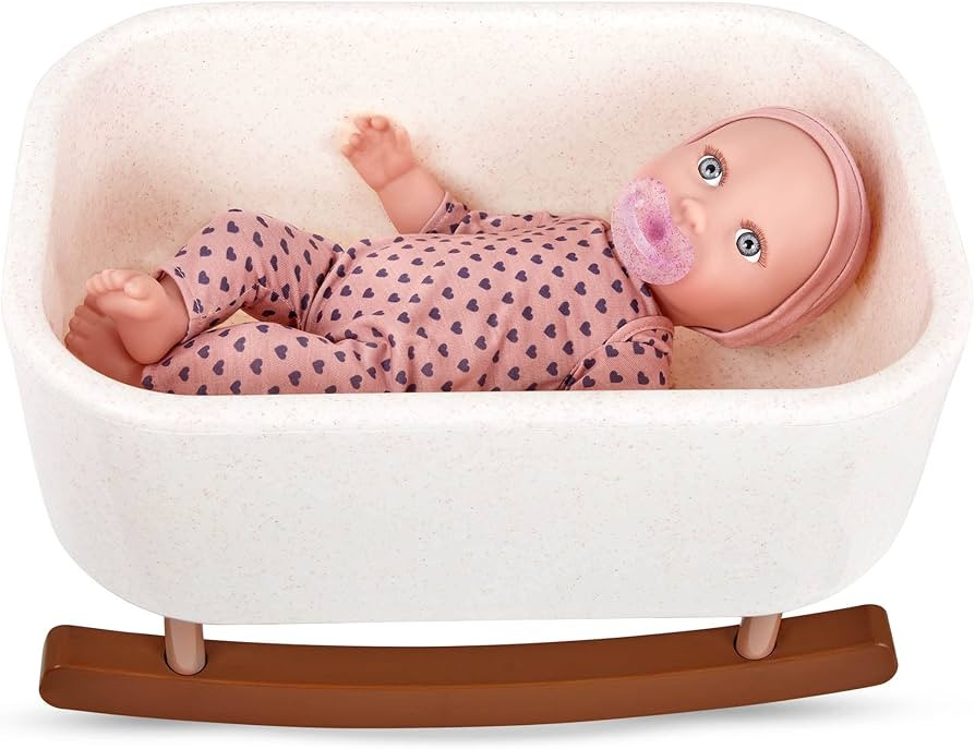 B. babi by Battat – 14-inch Baby Girl Doll & Bassinet – Medium-Light Skin Tone & Gray Eyes ... | Amazon (US)