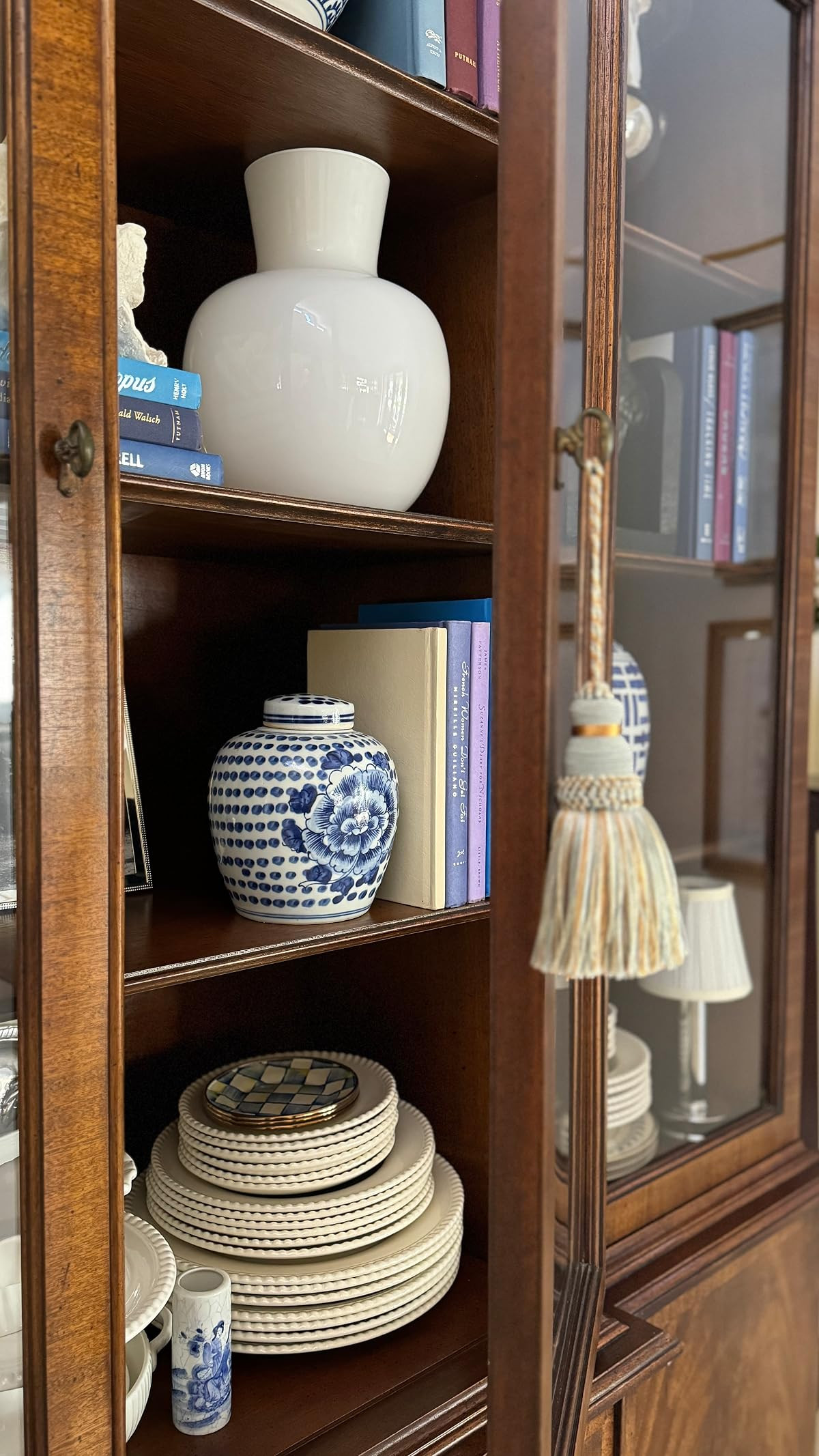 Beautiful blue and white porcelain jars, dinner plates, and decorative tassels. Perfect for addin... | Amazon (US)