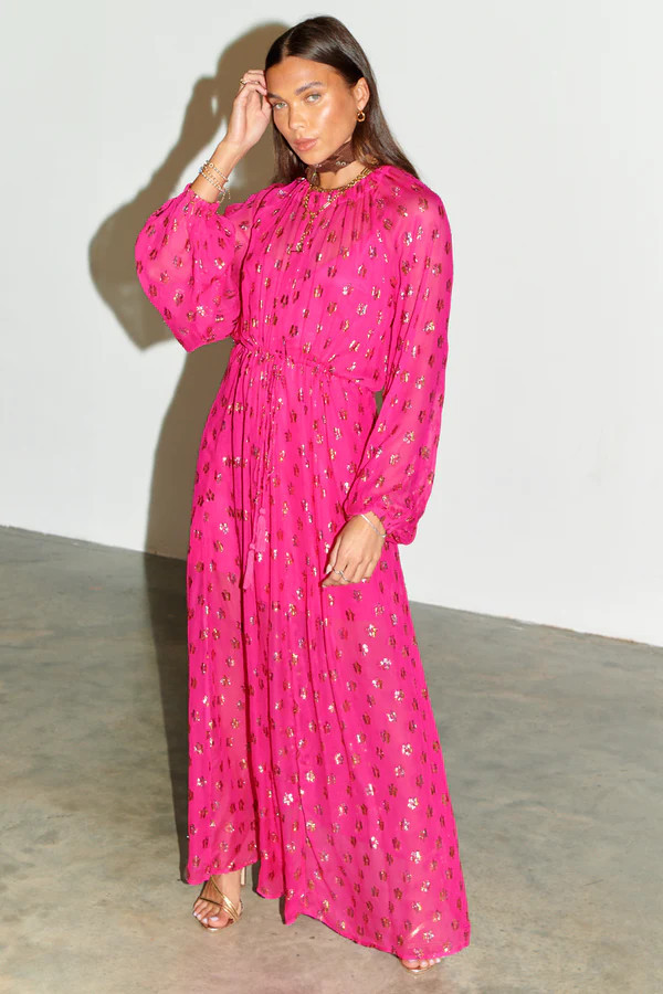 Pink Jacquard Dress | Never Fully Dressed US