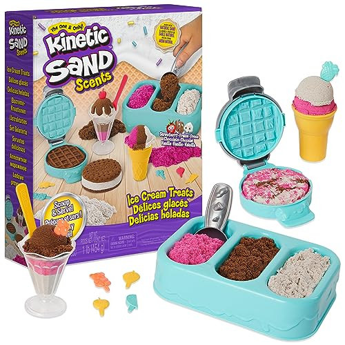 Kinetic Sand Scents, Ice Cream Treats Playset with 3 Colors Scented Play Sand & 6 Tools, Sensory Toys, Holiday Gifts & Stocking Stuffers for Kids Ages 3 and up | Amazon (US)