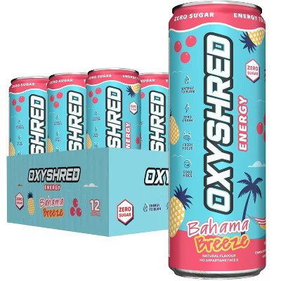 EHPlabs OxyShred Energy Drink - Zero Sugar, Zero Calories, with Amino Acids, Vitamin C, Green Tea Extract & Clean Caffeine - Bahama Breeze (12-Pack) | Target