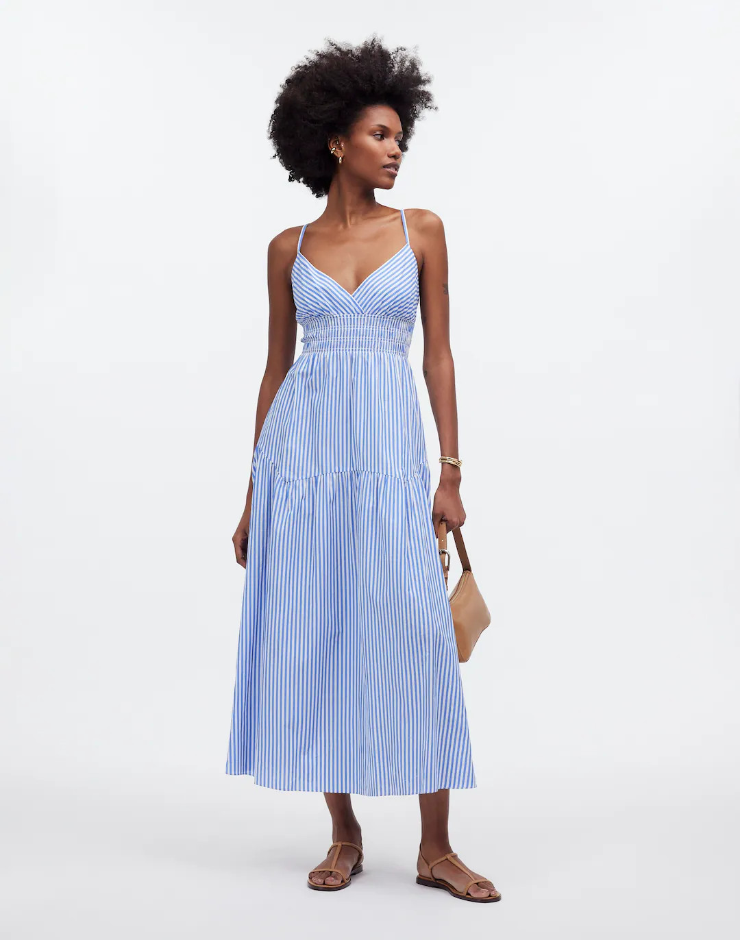 Empire-Waist Tiered Maxi Dress in Stripe | Madewell
