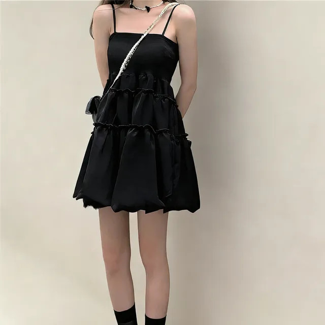 monroll - Spaghetti Strap Plain Mini A-line Dress | YesStyle Global