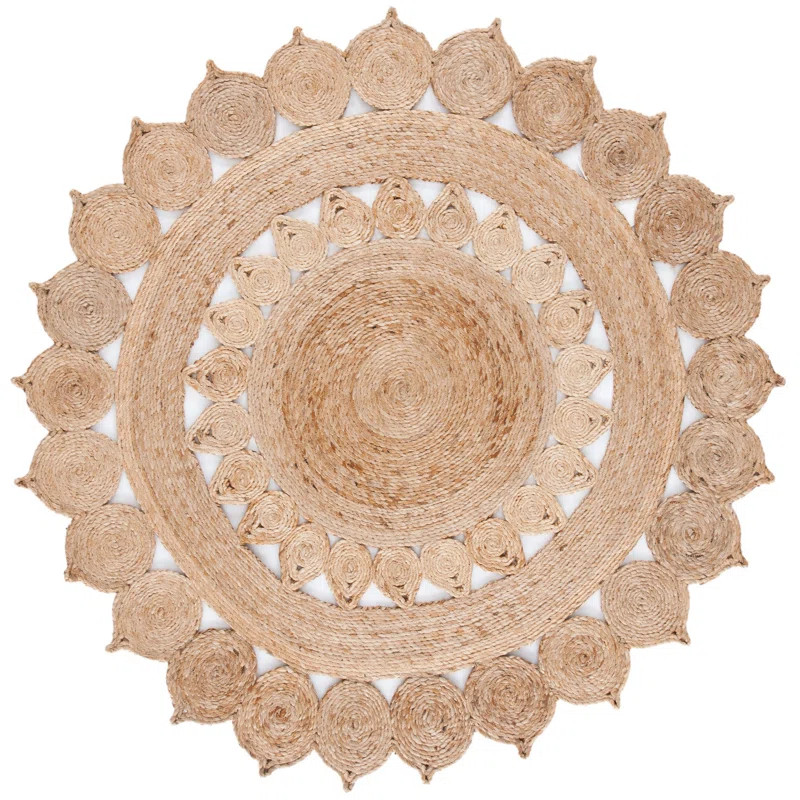 Round Iara Handmade Flatweave Jute/Sisal Natural Area Rug | Wayfair North America