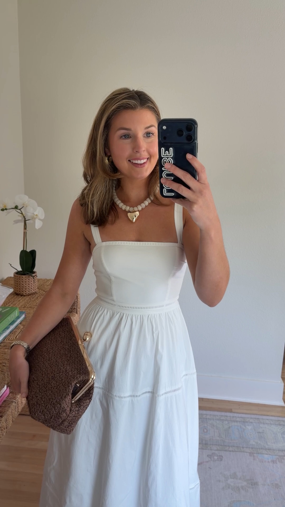 Monday ootd! Wearing an XS in dress but wish I would have sized up!