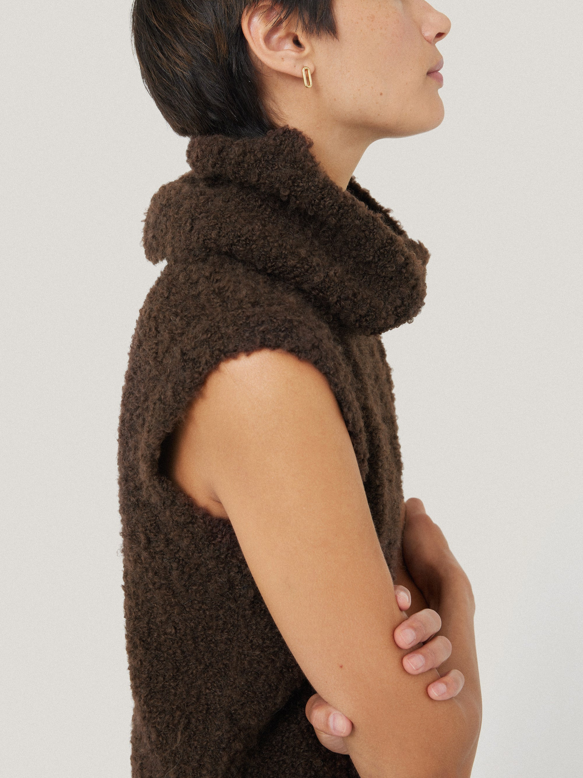 Cosy Boucle Tank and Snood | Brown | Jigsaw (UK)