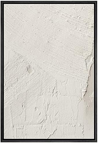 Amazon.com: SIGNWIN Framed Canvas Print Wall Art Minimal White Paint Brush Strokes Abstract Shape... | Amazon (US)