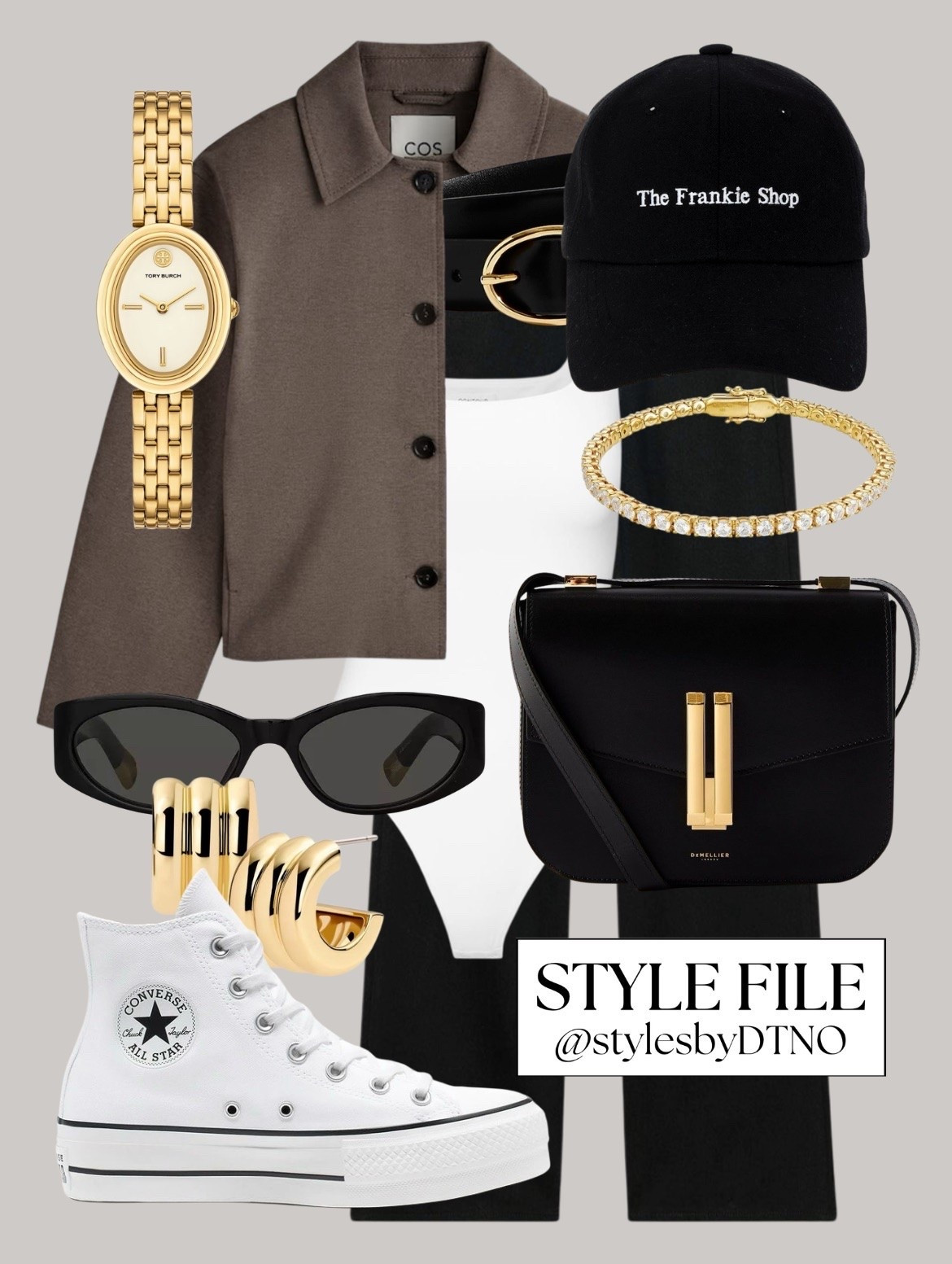 Styling a brown COS collared jacket with a white tank bodysuit, black wide leg jeans, high top platform Converse sneakers, a DeMellier crossbody bag, and a The Frankie Shop baseball cap (affordable alternatives are listed below)

Tags: Spring Outfit, Minimalist Fashion, OOTD, What To Wear, Elevated Casual, Neutral Fashion, Capsule Wardrobe 2026, Look For Less, Outfit Inspo, Style Guide, Effortless Chic, High Street Fashion, Quiet Luxury Style, Everyday Outfit,

#LTKootd #LTKSeasonal #LTKSaleAlert