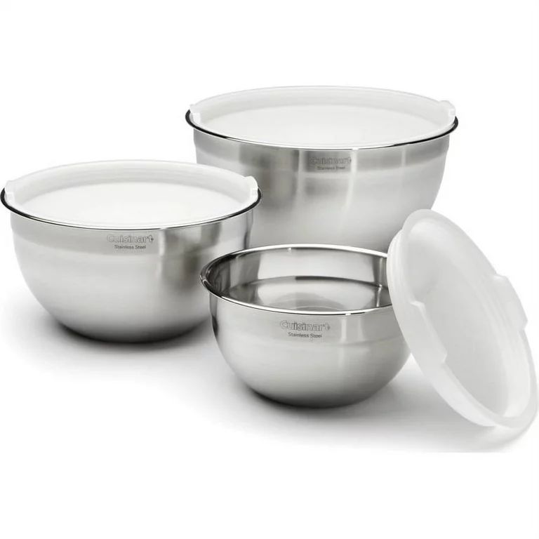 Cuisinart-BPA Free- CTG-00-SMB  Stainless Steel Mixing Bowls with Lids-Set of 3 | Walmart (US)