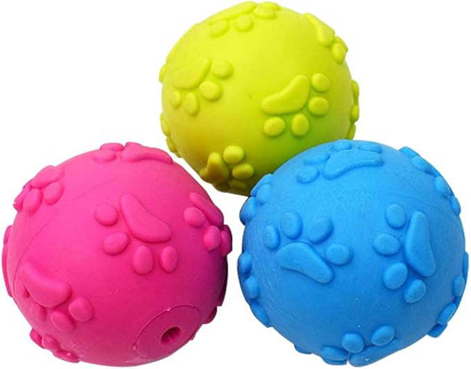 Dog Toys ，Dog Balls for Small Medium Large Dogs Squeaky Toy Balls 3 Pcs | Amazon (US)