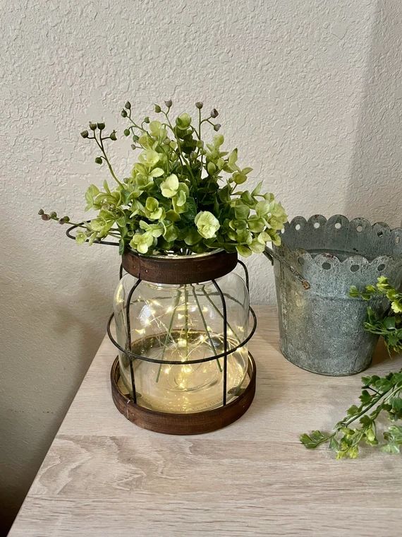 Vintage Style Farmhouse Vase Rustic Lantern Decor Rustic - Etsy | Etsy (US)