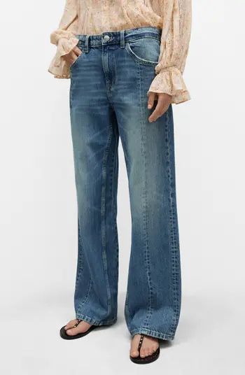 MANGO Relaxed Straight Leg Jeans | Nordstrom | Blue Jeans Outfits | Fall Outfits 2024 | Nordstrom