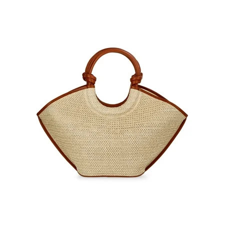 Time and Tru Women's Knot Handle Tote Handbag, Natural | Walmart (US)