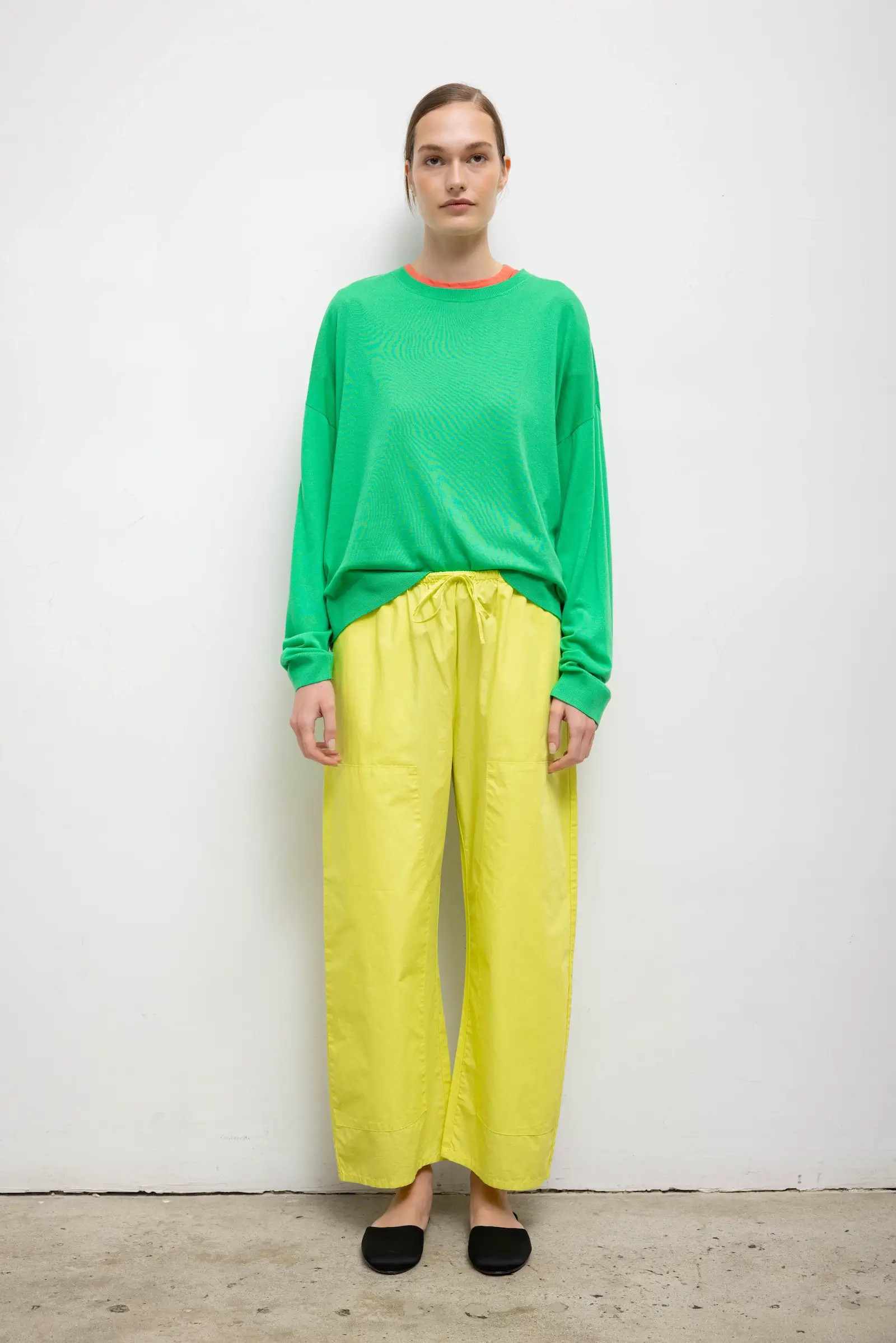 Kyoto Carpenter Pant in Chartreuse in Cotton | LESET