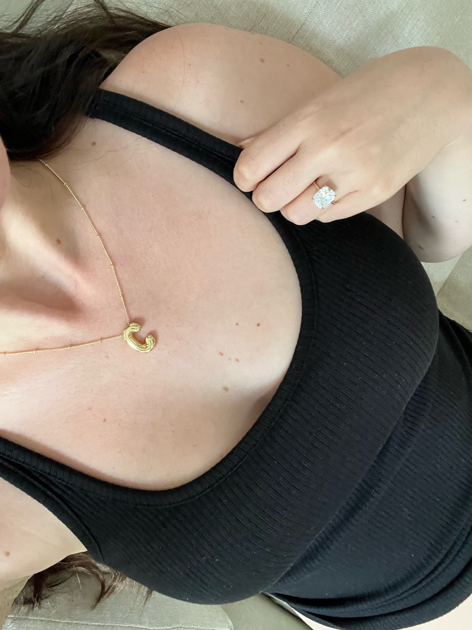 Cutest Amazon necklace for $12 and jcrew tank on sale with built in bra