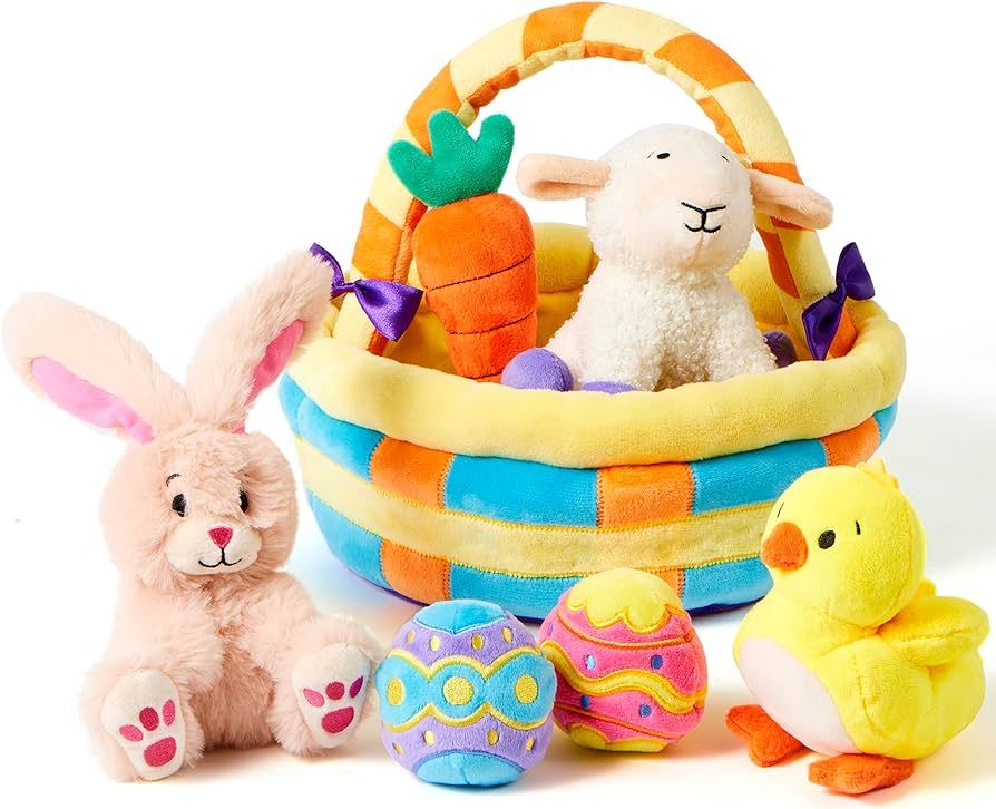 JOYIN 7 Pcs Easter Basket plushies playset Stuffers Toys for Easter Party Favors for Baby, Toddle... | Amazon (UK)