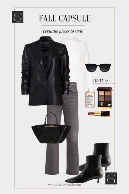 Fall capsule outfit styling grey jeans under $100

#LTKfindsunder100 #LTKover40 #LTKstyletip