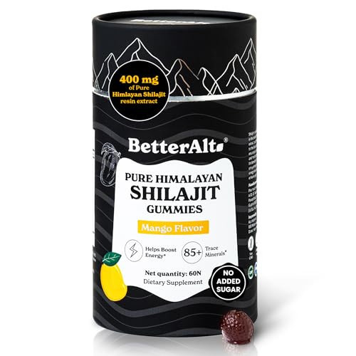 Better Alt Pure Himalayan Shilajit Gummies with Shilajit |High Potency Gold Grade| 60 Gummies for Energy Boost & Immune Support, 75 Percent + Fulvic Acid| Travel Friendly Mango Flavor | Amazon (US)