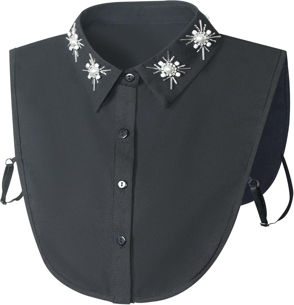 Joyci Stylish Pearl Peter Pan Fake Collar Detachable Shirt Dickey False Collar | Amazon (US)