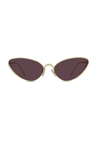 Loewe Signature Sunglasses in Shiny Endura Gold & Violet - Brown. Size all. | FWRD 