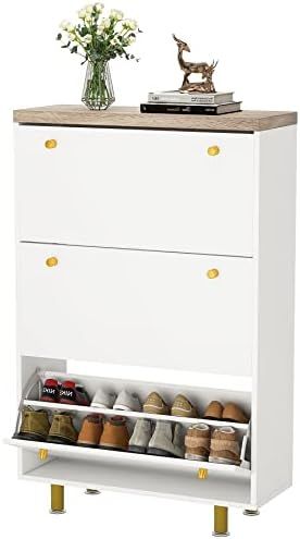 Tribesigns 3 Drawer Shoe Cabinet, Freestanding Shoe Rack Storage Organizer with Flip Door, Modern... | Amazon (US)