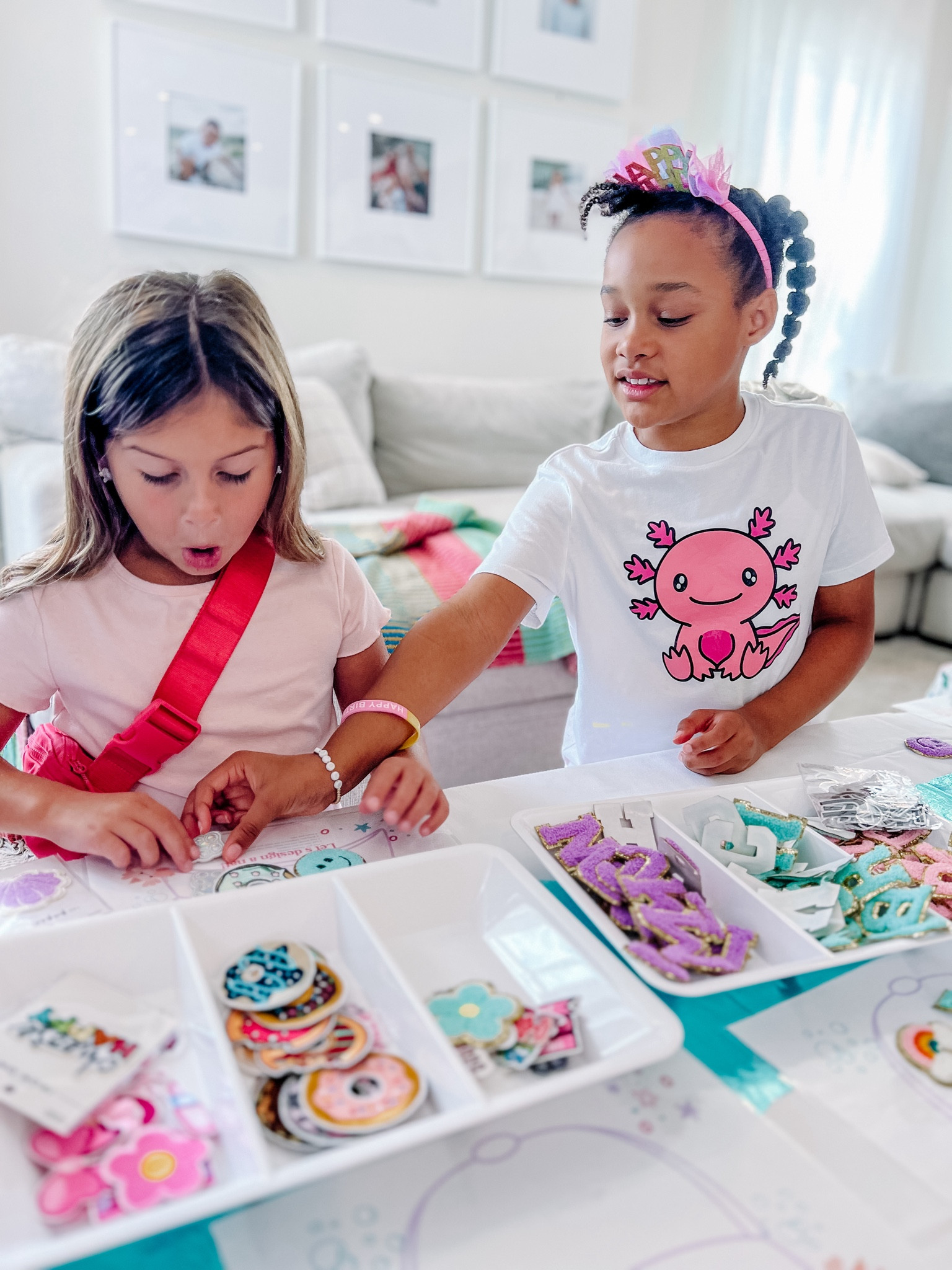 Preppy Patch Station! We had a DIY trucker hat and belt bag station and these tween girls loved it!! 