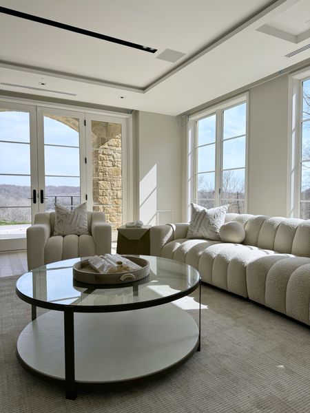 Perfect pairing of neutrals with just the right amount of texture to make this living room set up pop!