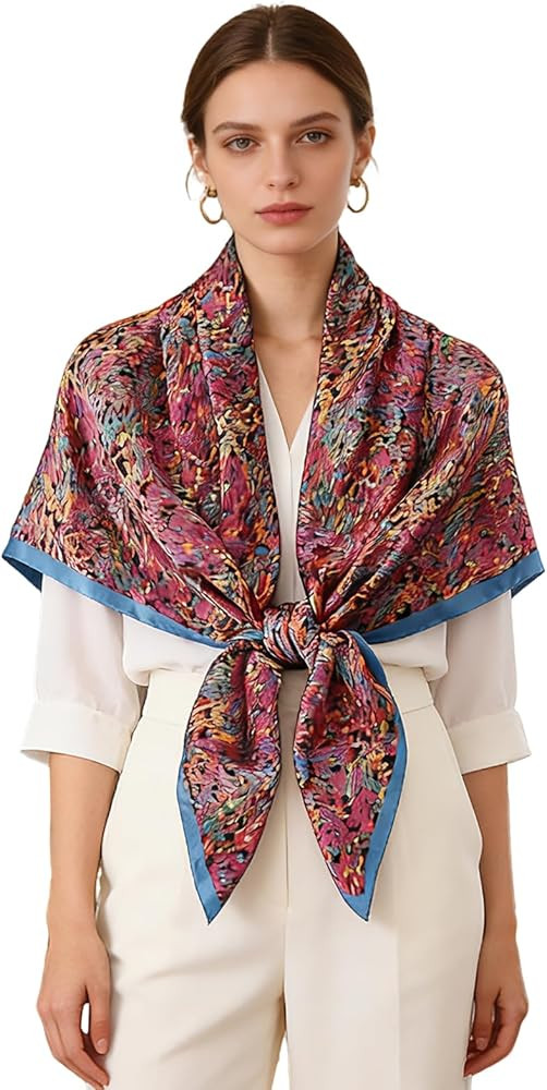 43" Large Square Scarf Fashion Scarves Hair Wrapping Scarfs Night Sleeping Headscarf for Women B0... | Amazon (US)