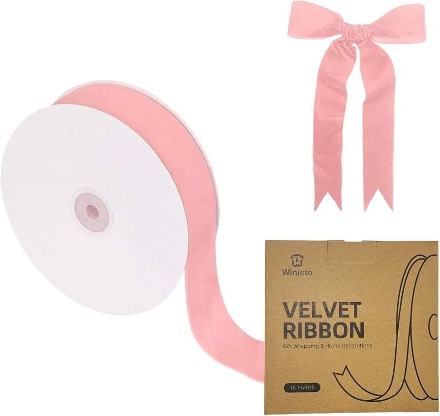 15 Yards Velvet Ribbon 1-1/2 Inch Single Face Pink Velvet Ribbon Spool Prefect for Wedding, Ribbo... | Amazon (US)