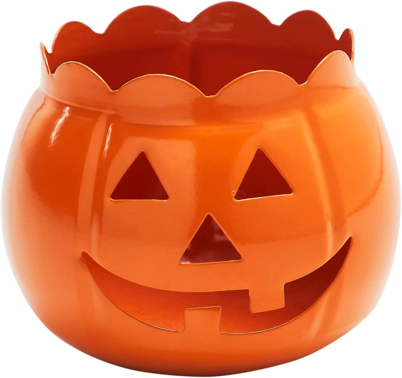 VHC Brands Metal Tealight Holder Jack-O-Lantern Orange 3x3.5x3.5, Kitchen Dining Table Candle Hol... | Amazon (US)