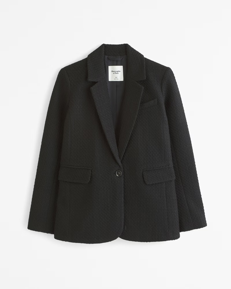 Abercrombie & Fitch Women's Classic Tweed Blazer in Black - Size S | Abercrombie & Fitch (US)