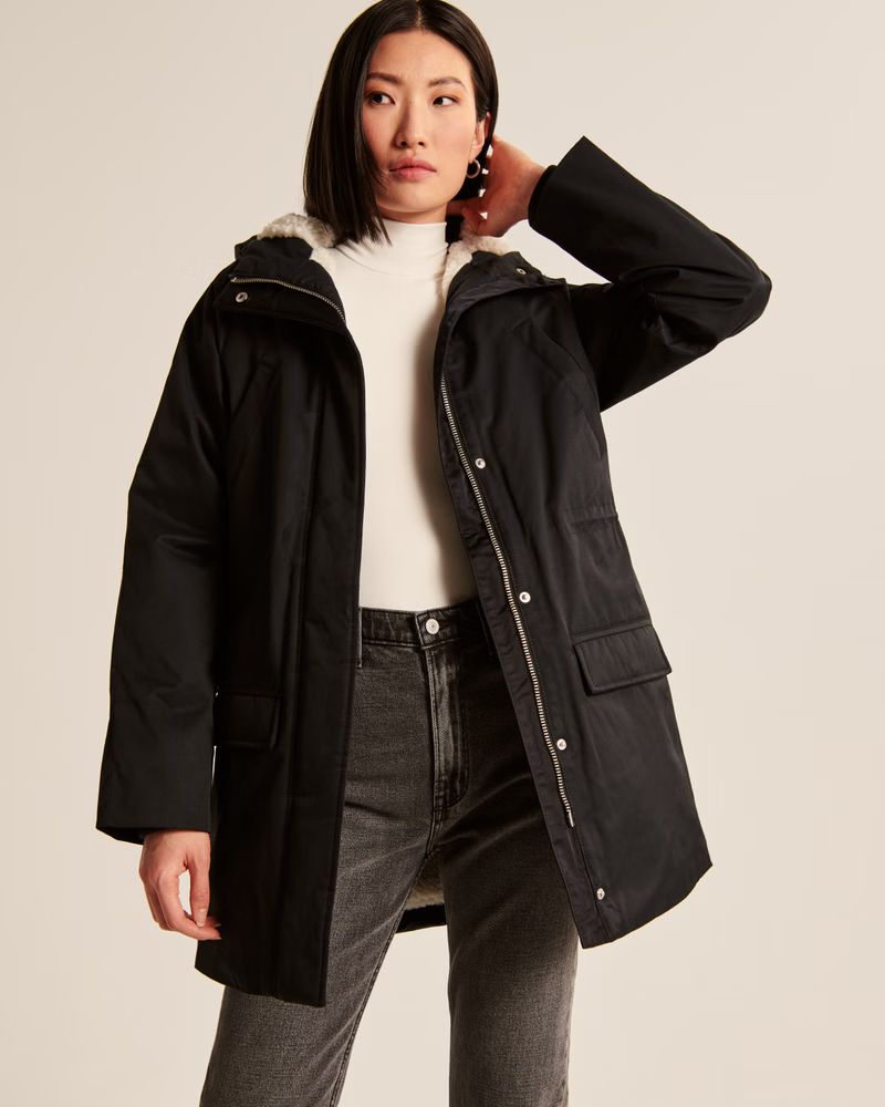 Women's Sherpa-Lined Parka | Women's Coats & Jackets | Abercrombie.com | Abercrombie & Fitch (US)