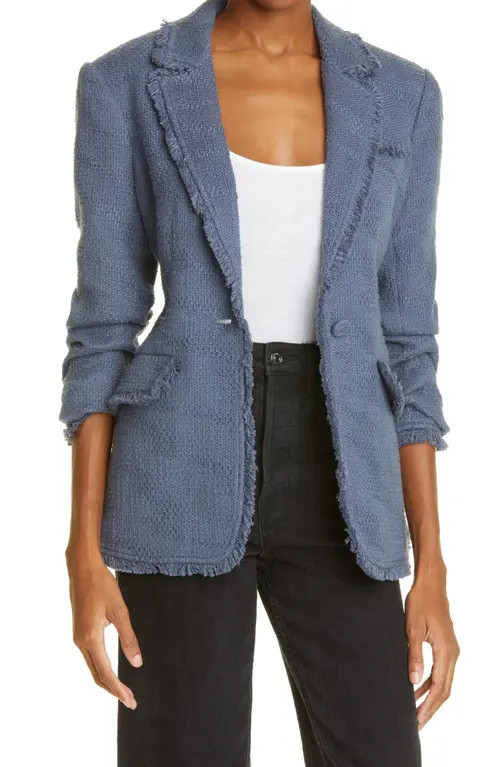 Cinq à Sept Khloe Bouclé Blazer in Shadow at Nordstrom, Size 0 | Nordstrom