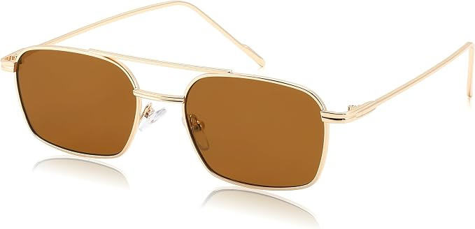 FEISEDY Fashion Square Aviator Sunglasses Women Men Trendy Retro Metal Frame Sun Glasses Candy Co... | Amazon (US)