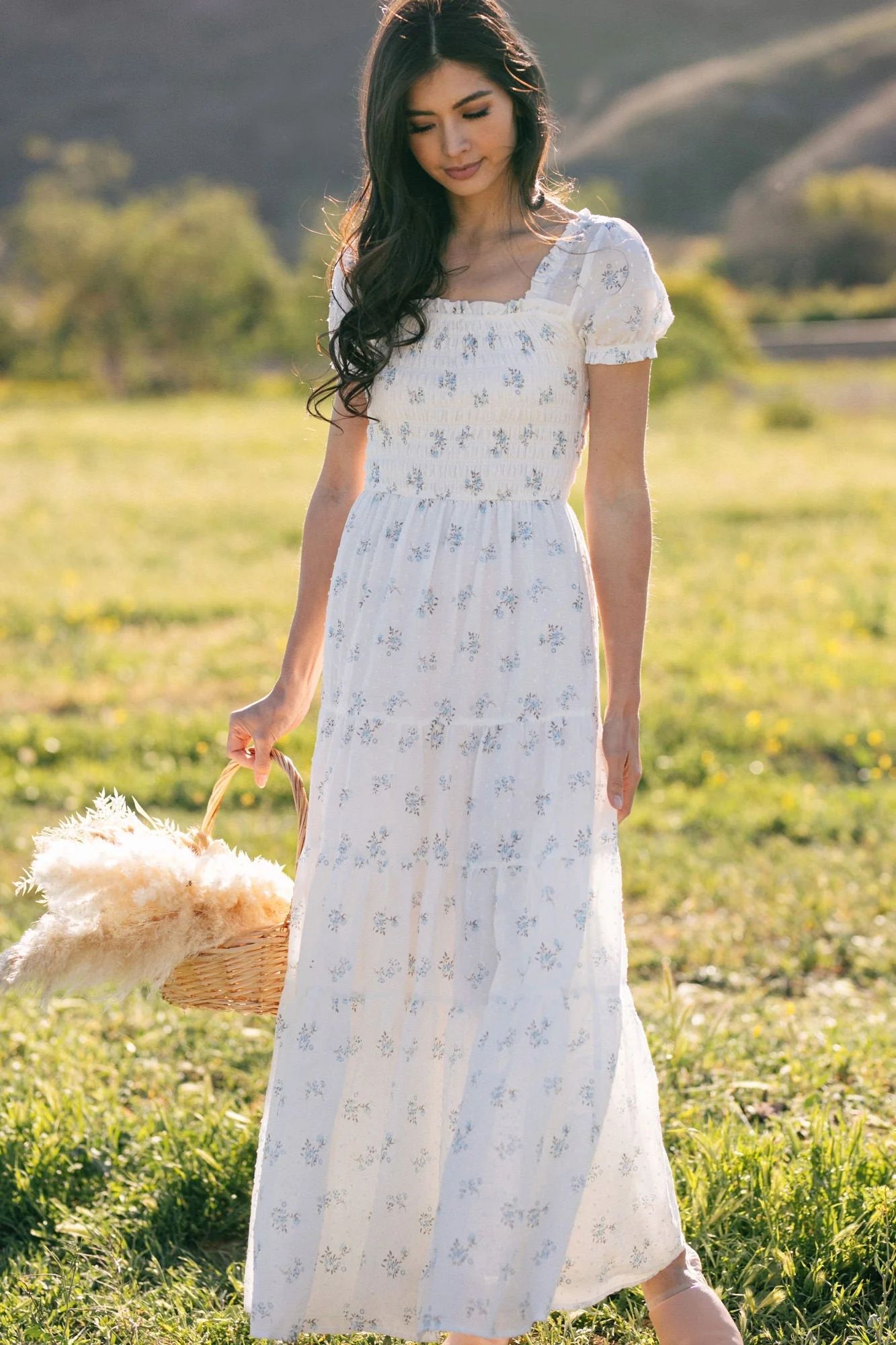 Elsie Smocked Maxi Dress | Morning Lavender