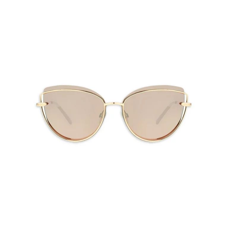 Sofia Vergara Women's Cat Eye Rose Gold Adult Sunglasses | Walmart (US)