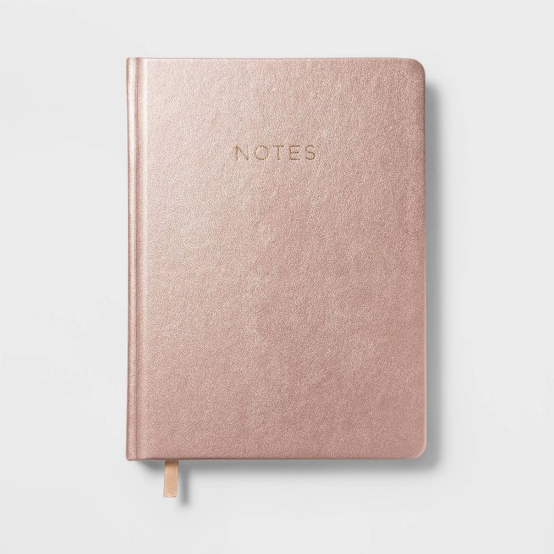 240 Sheet College Ruled Journal 7.75"x5.5" Rose Gold Faux Leather - Threshold™ | Target