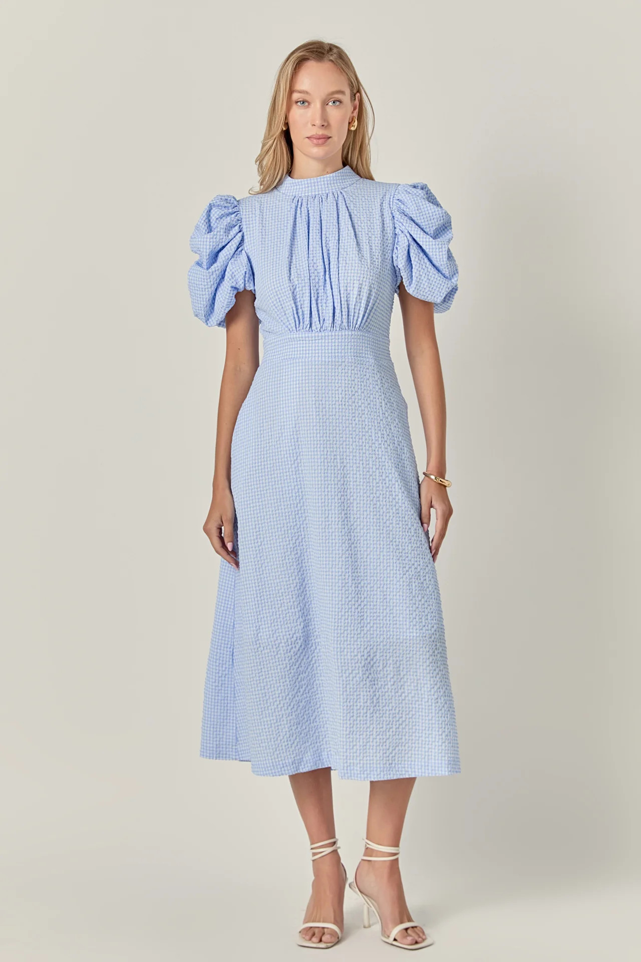 Gingham Charm Midi Dress | English Factory