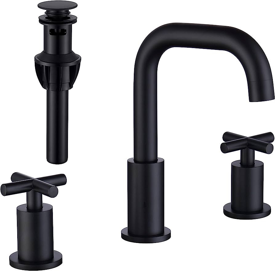 Black 8 Inches 3 Hole Bathroom Faucet Amazon finds amazon deals amazon sales | Amazon (US)