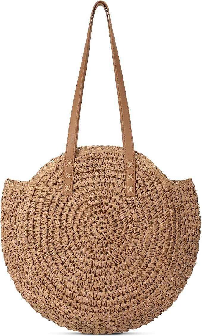 Trifabricy Beach Bags for Women, Woven Straw Tote Bags，Large Beach Bag, Weaving Swim Shopping T... | Amazon (US)