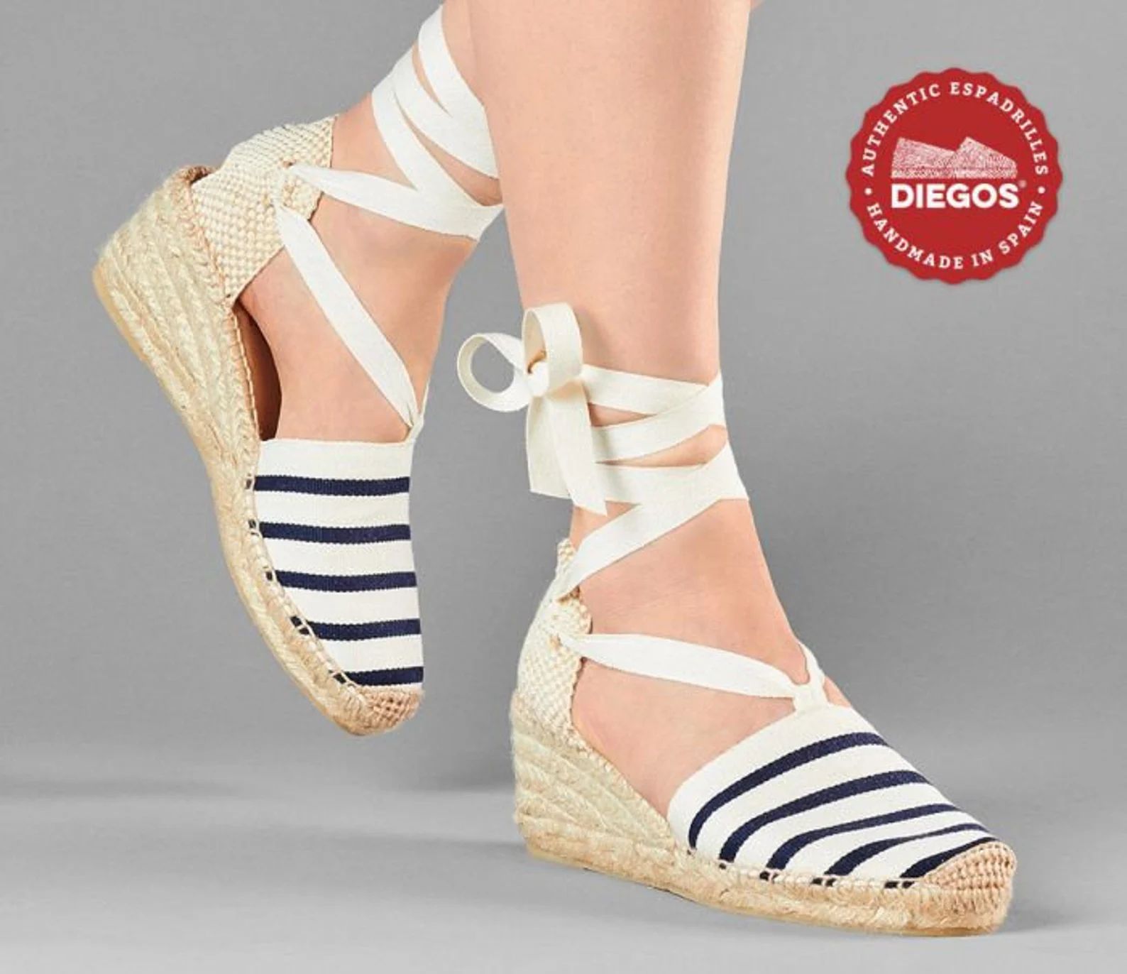 Diegos® Classic Sailor Stripes High Wedge Lola Espadrilles Shoes Hand Made and Hand Stitched in ... | Etsy (US)